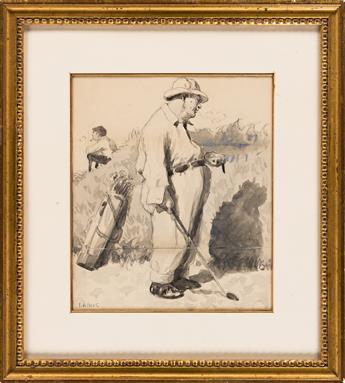 ARTHUR B. FROST (1851-1928) Golfer Smoking. [COLLIERS / COVER ART / GOLF]